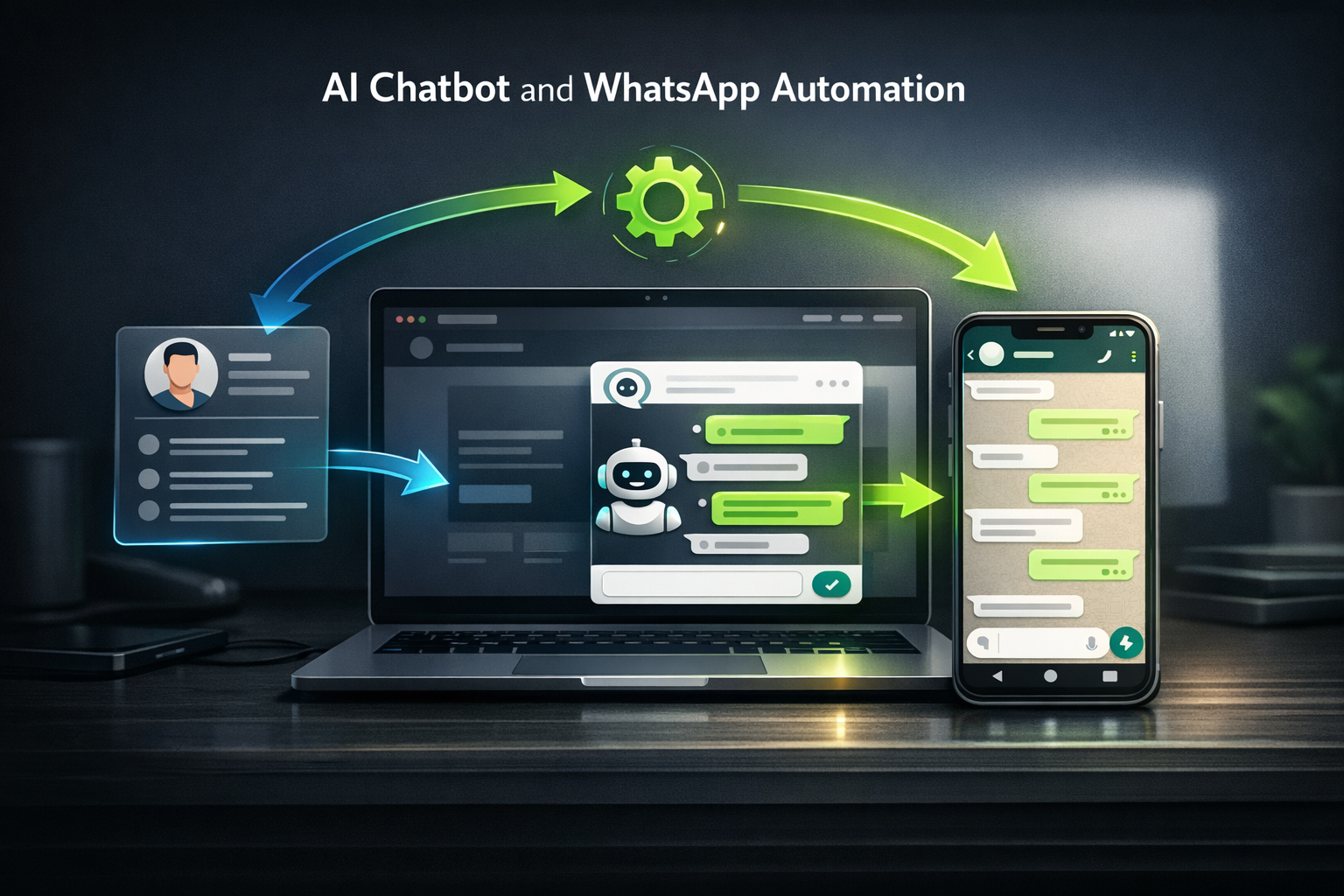AI chatbot and WhatsApp automation dashboard