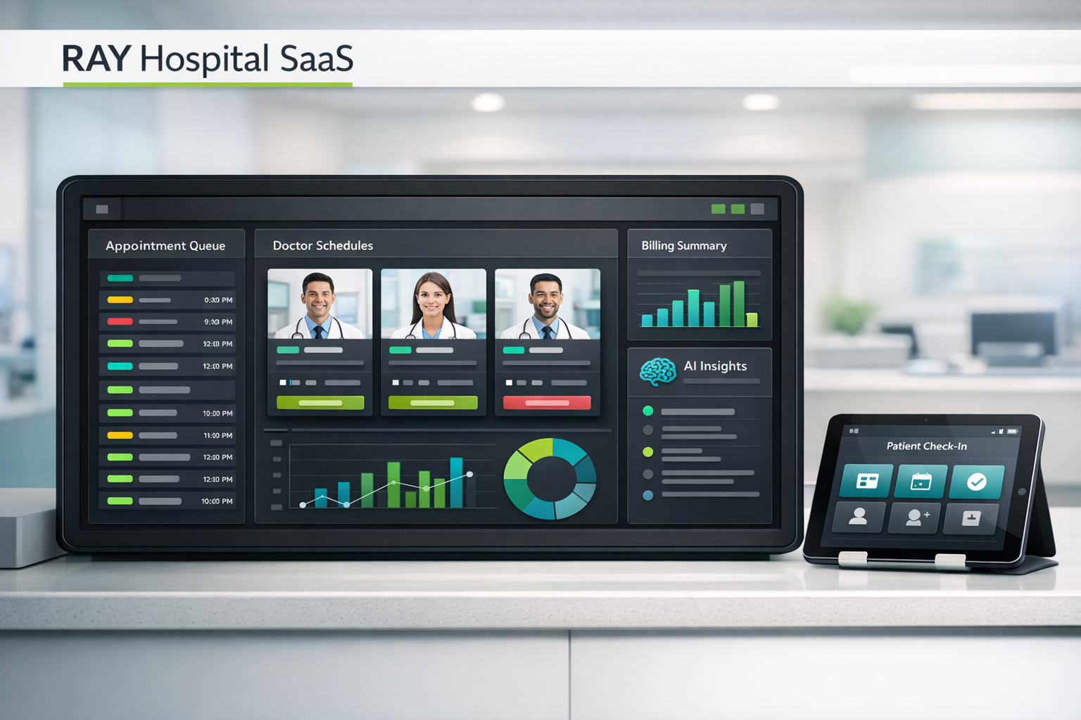 RAY hospital SaaS dashboard for clinics
